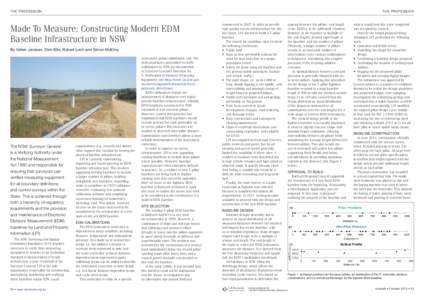 THE PRO FES S IO N  TH E PROFE SSION Made To Measure: Constructing Modern EDM Baseline Infrastructure in NSW