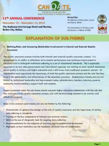 11th ANNUAL CONFERENCE  Hosted by: November 12 – November 14, 2014