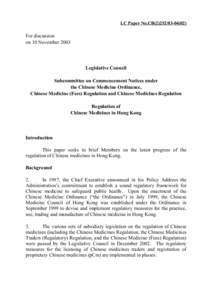 LC Paper No.CB[removed])  For discussion on 10 November[removed]Legislative Council