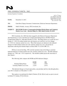 INS CONSULTANTS, INC. Insurance Regulatory Consultants 419 S. 2nd Street New Market, Suite 206 Philadelphia, PA[removed]Phone: ([removed]