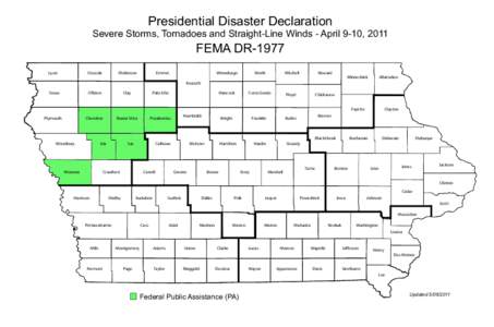 Presidential Disaster Declaration  Severe Storms, Tornadoes and Straight-Line Winds - April 9-10, 2011 FEMA DR-1977