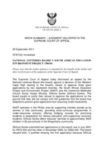 Appeal / Supreme Court of Appeal of South Africa / Law / Sikhula Sonke / Supreme Court of the United States