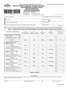 Form M-20A, Rev 2013, Monthly Return of Liquid Fuel Tax (State and County) and Environmental Response, Energy, and Food Security Tax