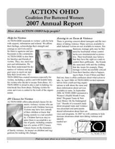 ACTION OHIO  Coalition For Battered Women 2007 Annual Report