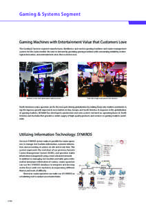 Gaming & Systems Segment  Gaming Machines with Entertainment Value that Customers Love The Gaming & Systems segment manufactures, distributes, and services gaming machines and casino management systems for the casino mar