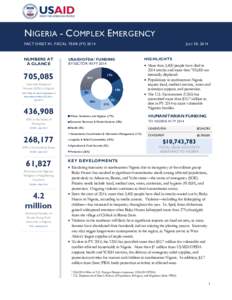 NIGERIA - COMPLEX EMERGENCY FACT SHEET #1, FISCAL YEAR (FY[removed]NUMBERS AT A GLANCE