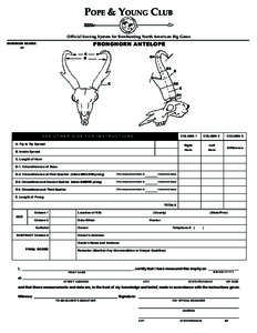 POPE & YOUNG CLUB Official Scoring System for Bowhunting North American Big Game PRONGHORN ANTELOPE  MINIMUM SCORE