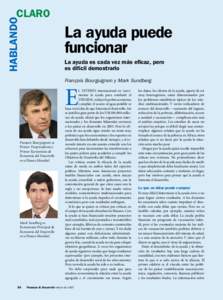 Hablando Claro - La ayuda puede funcionar - François Bourguignon y Mark Sundberg - Finanzas y Desarrollo - Marzo de 2007