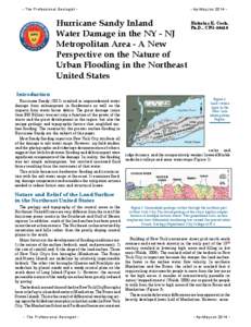 • The Professional Geologist •	  • AprMayJun 2014 • Hurricane Sandy Inland Water Damage in the NY - NJ