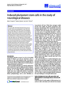 Saporta et al. Stem Cell Research & Therapy 2011, 2:37 http://stemcellres.com/contentREVIEW  Induced pluripotent stem cells in the study of