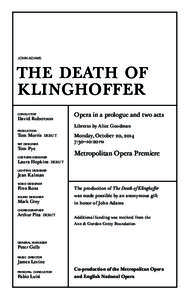 the death of klinghoffer JOHN ADAMS conductor
