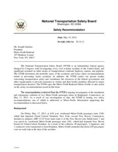 Rail inspection / Derailment / Track / National Transportation Safety Board / Rail profile / Vehicle inspection / Road-rail vehicle / Incidents on the Washington Metro / Transport / Land transport / Rail transport