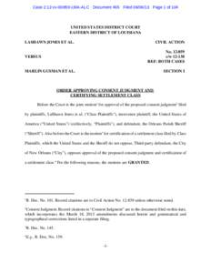 Case 2:12-cv[removed]LMA-ALC Document 465 Filed[removed]Page 1 of 104  UNITED STATES DISTRICT COURT EASTERN DISTRICT OF LOUISIANA LASHAWN JONES ET AL.