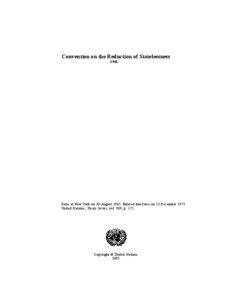 Convention on the Reduction of Statelessness, 1961