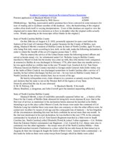 Southern Campaign American Revolution Pension Statements Pension application of Shadrach Merritt S7226 fn10NC Transcribed by Will Graves[removed]Methodology: Spelling, punctuation and/or grammar have been corrected in s