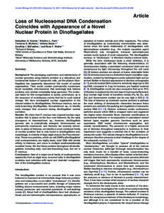 Current Biology 22, 2303–2312, December 18, 2012 ª2012 Elsevier Ltd All rights reserved  http://dx.doi.org[removed]j.cub[removed]Article Loss of Nucleosomal DNA Condensation