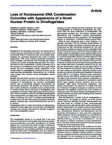 Molecular genetics / Molecular biology / Proteins / Histone / Nucleosome / Chromatin / DNA condensation / Dinoflagellate / DNA-binding protein / Biology / Genetics / Epigenetics