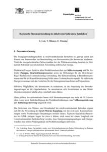 Rationelle Stromanwendung in milchverarbeitenden Betrieben1 2 U. Leis, T. Münzer, E. Tönsing  0 Zusammenfassung