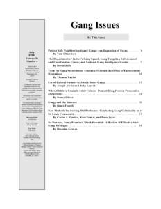 Gang Issues In This Issue July 2008 Volume 56