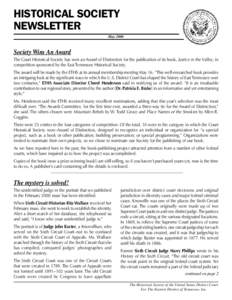 HISTORICAL SOCIETY NEWSLETTER Newsletter May[removed]Page 1