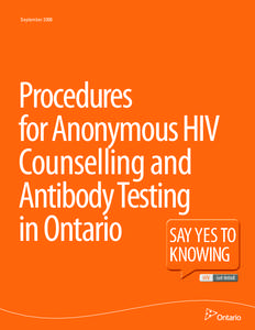 September[removed]Procedures for Anonymous HIV Counselling and Antibody Testing