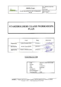 STAKEHOLDERS TEAMS WORKSHOPS PLAN