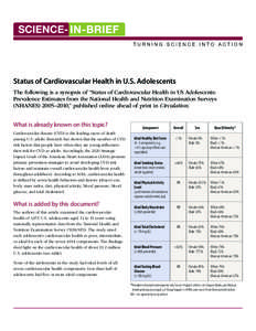 Science-in-Brief: Status of Cardiovascular Health in U.S. Adolescents