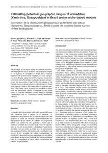 Article in press - uncorrected proof Mammalia (2006): 202–213 ᮊ 2006 by Walter de Gruyter • Berlin • New York. DOI[removed]MAMM[removed]