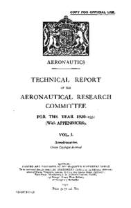 COPY FOR OFFICIAL USE.  AERONAUTICS TECHNICAL REPORT OF THE