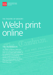 National Library of Wales / Welsh language / JISC Digitisation Programme / National Library of Wales Journal / Geography of Europe / Europe / Wales