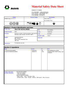 Material Safety Data Sheet EMERGENCY NUMBERS: (USA) CHEMTREC : [removed]24hrs)