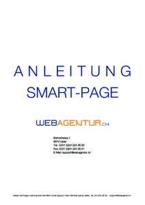 ANLEITUNG SMART-PAGE Bahnstrasse[removed]Uster Tel.: [removed] 00 Fax: [removed] 01