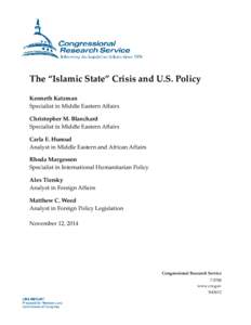 The â€œIslamic Stateâ€• Crisis and U.S. Policy