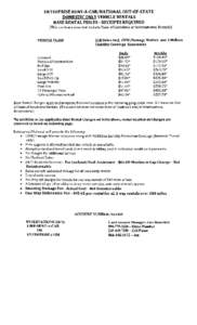 ENTERPRISE RENT -A-CAR/NATIONAL OUT-OF-STATE DOMESTIC ONLY VEHICLE RENTALS BASE RENTAL PRICES - RECEIPTS REQUIRED (This contract does not include State of Louisiana or International Rentals)  VEHICLE CLASS