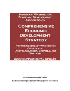 Infrastructure / American Recovery and Reinvestment Act / United States / Development / Whitman County /  Washington / Asotin County /  Washington