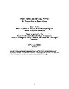 Think tanks / Research / Politics / Atlas Economic Research Foundation / The Center for Economic and Social Development / Brookings Institution / International relations / Vision