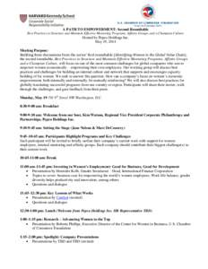 A PATH TO EMPOWERMENT: Second Roundtable Best Practices to Structure and Maintain Effective Mentoring Programs, Affinity Groups, and a Champion Culture Hosted by Pepco Holdings Inc. May 19, 2014 Meeting Purpose: