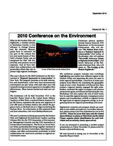September[removed]Volume 34 No[removed]Conference on the Environment What do the Hudson Hills and