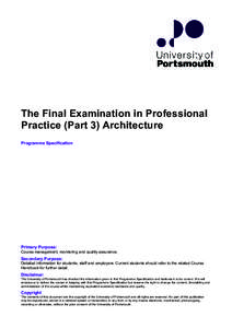 Architects Registration in the United Kingdom / Academia / Higher education in the United Kingdom / Quality Assurance Agency for Higher Education / Quality assurance / External examiner / Royal Institute of British Architects / Oral exam / Mackintosh School of Architecture / Education / Knowledge / Architecture