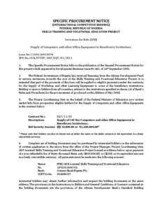 Procurement / Manufacturing / Purchasing / Systems engineering / Nigerian naira / First-price sealed-bid auction / African Development Bank / Bidding / Business / Auctioneering / Auction theory