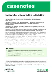 ChildLine casenote: Looked after children talking to ChildLine