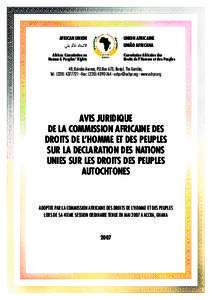 AFRICAN UNION  UNION AFRICAINE UNIÃO AFRICANA  African Commission on