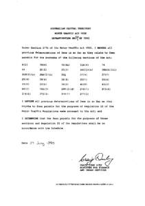 AUSTRALIAN CAPITAL TERRITORY MOTOR TRAFFIC ACT 1936 DETERMINATION No37