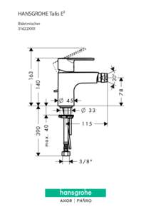 HANSGROHE Talis E² Bidetmischer 31622XXX 