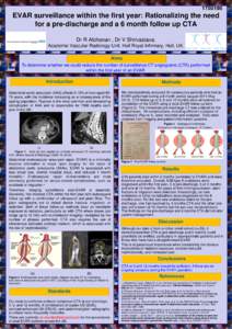 EVAR surveillance within the first year: Rationalizing the need for a pre-discharge and a 6 month follow up CTA Dr R Alchanan , Dr V Shrivastava. Academic Vascular Radiology Unit, Hull Royal Infirmary, Hull, UK.