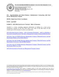 THE STATE EDUCATION DEPARTMENT/THE UNIVERSITY OF THE STATE OF NEW YORK/ALBANY, NYOffice for Prekindergarten through Grade 12 Education Child Nutrition Program Administration 89 Washington Avenue, Room 375 EBA, Alb