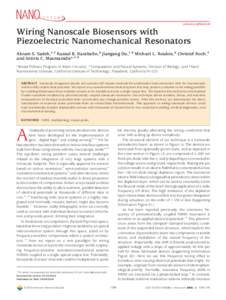Wiring Nanoscale Biosensors with Piezoelectric Nanomechanical Resonators
