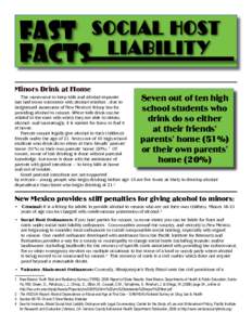 Fast Social Host Liability Facts Minors Drink at Home  Seven out of ten high