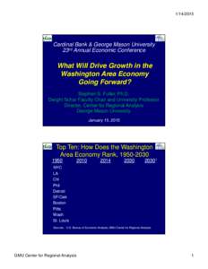 [removed]Cardinal Bank & George Mason University 23rd Annual Economic Conference  What Will Drive Growth in the