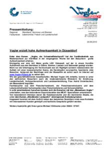 Pressemitteilung: Regional: Wendland, Hannover und Bremen Fachpresse: Lebensmittel, Fleisch und Landwirtschaft[removed]